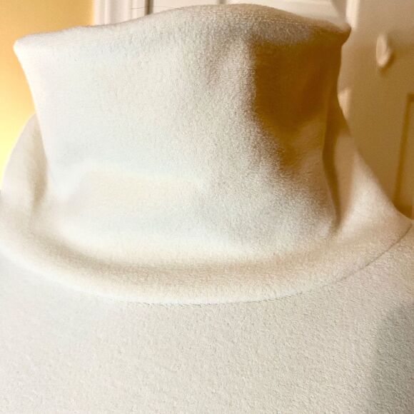 NWT Women's Talbots Funnel Neck Microfleece Fleece Pullover Top Ivory Size LARGE - Picture 3 of 3
